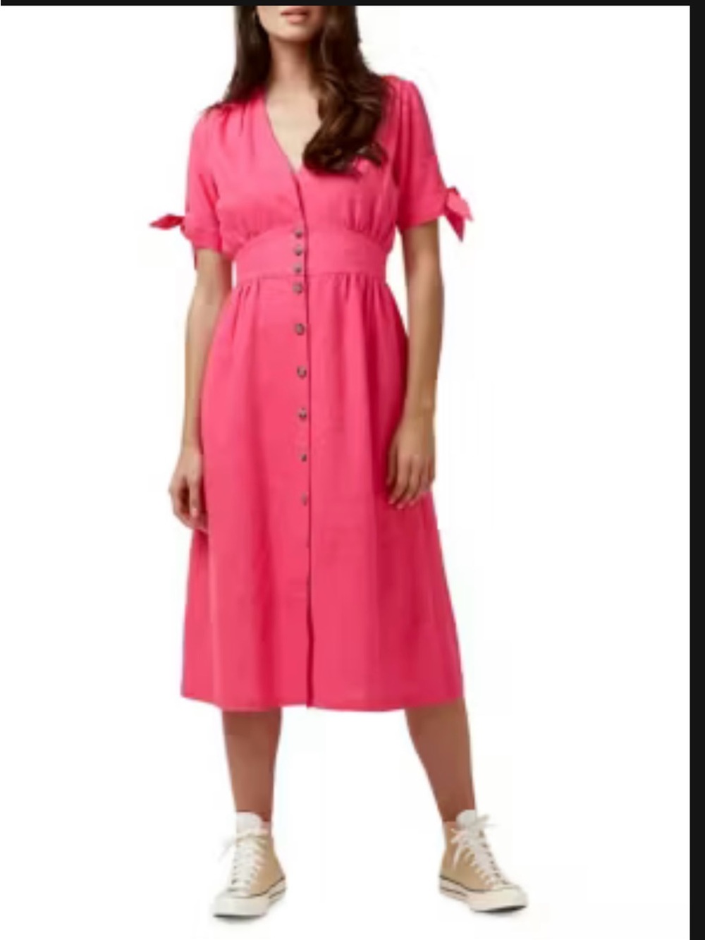 Buffalo David Bitton Hot Pink Button-Front Midi Dress